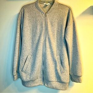 Forever 21 Grey Full Zip Sweatshirt Very Sift Inside. Size M Grey Gray Color